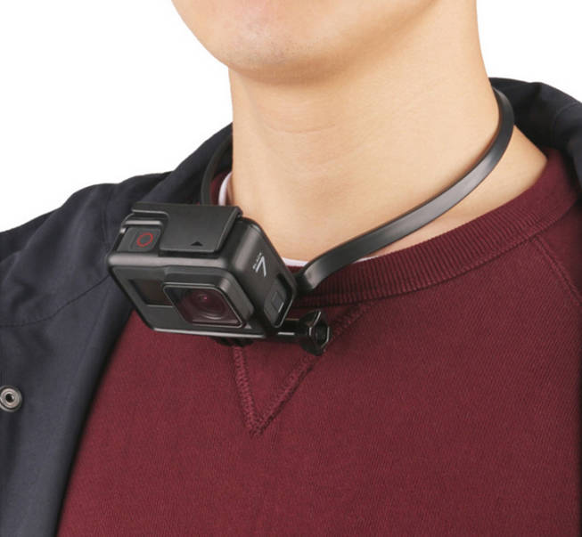 GoPro (ゴープロ)ネックカメラマント アクセサリー ホルダー 携帯 スマホ アクションカメラ ネック 首 マウント HERO7