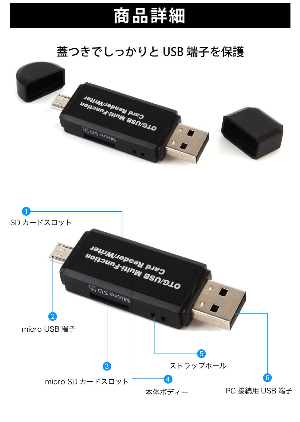 microSDカード USB カードリーダー SDカードリーダー　Windows mac スマートフォン 対応 高速