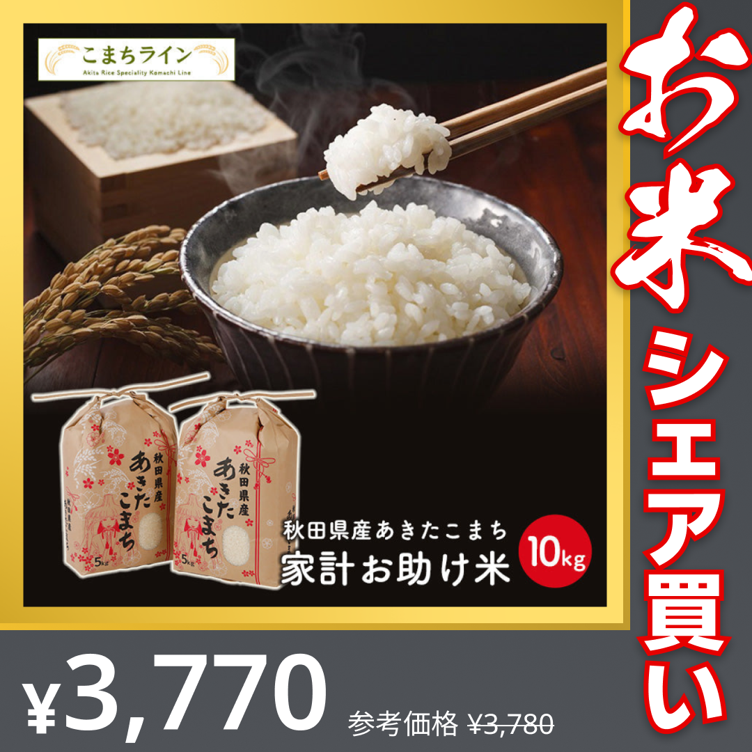 あきたこまち 10kg（5ｋｇ×2袋）家計お助け米 令和4年産【最安値に挑戦】【お米シェア買い10tチャレンジ】