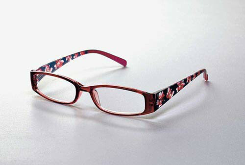 【パープル3】シニアグラス 老眼鏡 女性 レディース  おしゃれ ケース付き ギフト プレゼント 敬老の日 母の日 / フラワーシニアグラス +1.0~+6.0