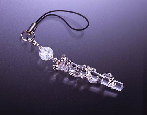 風水龍・水晶ストラップ [ ストラップ クリア シンプル メンズ レディース 贈り物 プレゼント ギフト 天然石 パワーストーン 開運 邪気払い 御守り お守り スマホ 携帯 チャーム 日本製 国内産 ]