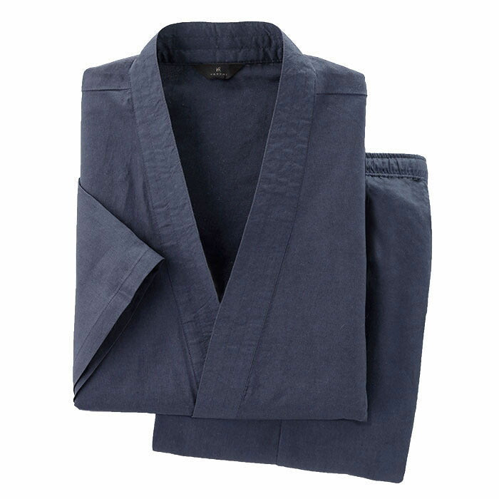 【藍LL】作務衣 部屋着 パジャマ おしゃれ レディース メンズ 春夏 薄手 涼しい 動きやすい 和服 綿100％ 全5色 S/M/L/LL/3L / 選べる5色5サイズ！男女兼用綿100％作務衣