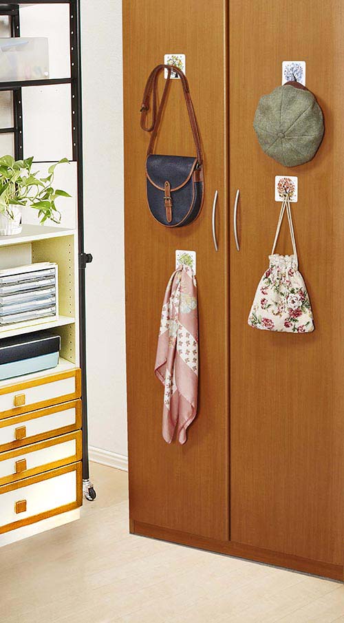 【12個セット】4個組 粘着フック ウォールフック 壁掛け 強力 何度でも使える粘着フック 耐荷重4kg 賃貸 傷つけない 跡なし キッチン 浴室 バスグッズ