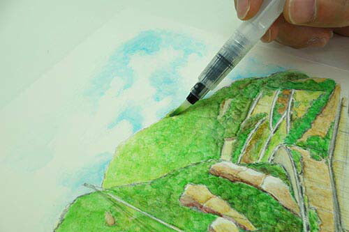 水彩色えんぴつ48色+世界遺産ぬりえセット [ 文房具 えんぴつ 大人のぬりえ 塗り絵 大人 雑貨 絵画 色えんぴつ 水彩画 水彩筆 色鉛筆セット 水彩 48色 送料無料 ]