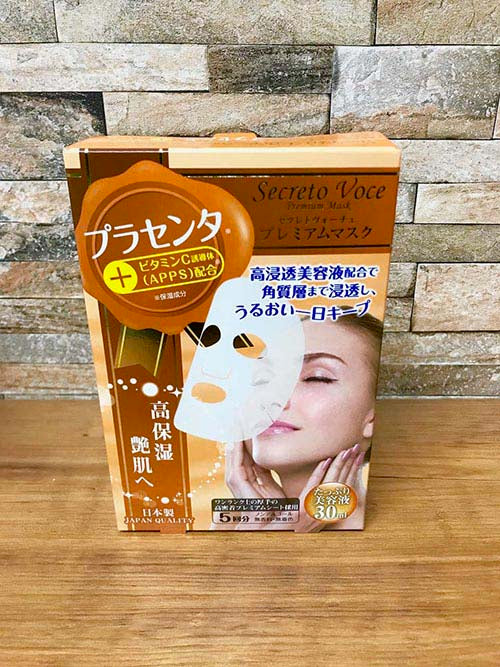【プラセンタ(アンチエイジング)】セクレトボーチェ プレミアムマスク 高保湿 高浸透美容液 高密着 コラーゲン 保湿 乾燥肌 小じわ ビタミンＣ フェイスパック フェイスマスク セクレトボーチェ