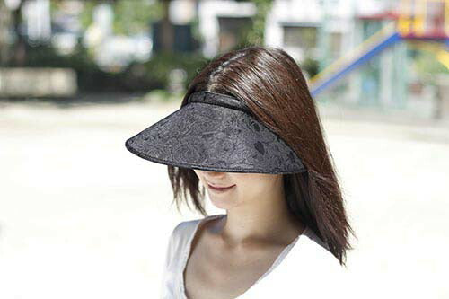 大～きなつばの日除けバイザー（バラ柄）[ サンバイザー レディース ワイド つば広 日よけ 日除け uvカット uv対策 紫外線対策 UVカット99％以上 春夏 おしゃれ 可愛い 買い物 農作業 ランニング 薔薇 バラ おしゃれ 大きい ]