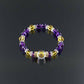 繁栄の菊のブレス [ ブレスレット 天然石 パープル イエロー クリア アメジスト 白水晶 黄水晶 菊 縁起物 長寿祈願 厄除け 無病息災 男女兼用 レディース メンズ 開運 お守り 御守り 邪気払い パワーストーン 日本製 送料無料 ]