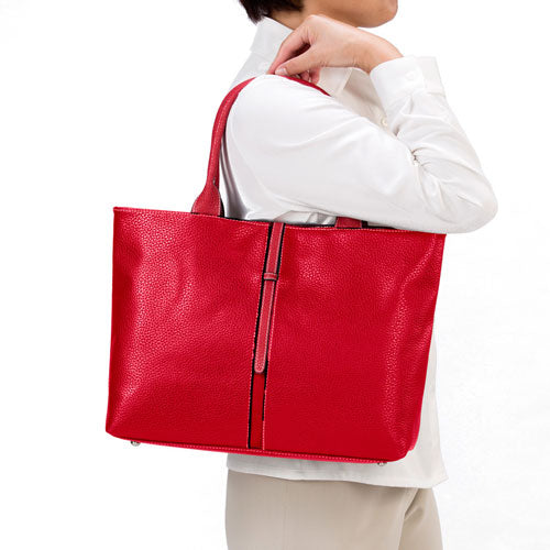 【レッド】ビジネスバッグ 通勤 a4 バッグ トートバッグ レディース 収納 シンプル 30代 40代 50代 ギフト 贈り物 母の日 敬老の日 / シンプル手提げバッグ