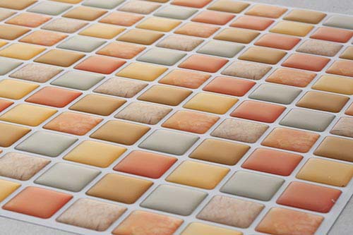 【ピンク】タイル 壁紙 壁紙シール リメイクシート 3Dタイルシール 24×24cm ２枚組  ぷっくり