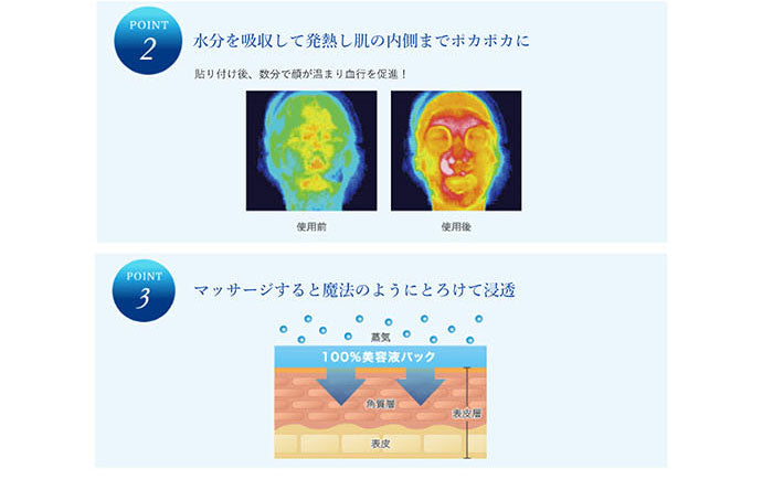 Quanis 美容液100％ フェイスマスク フェイスパック メルティング エッセンス温感フェイスマスク 4枚組 日本製