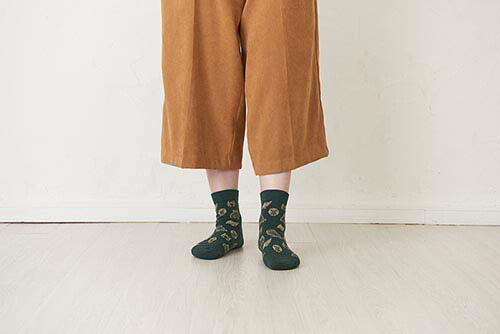 【パープル】かかとツルツルソックス（ふくろう柄）靴下 レディース ふくろう フリー かわいい おしゃれ かかと かかとケア 冷え性 国産 あったか 暖かい 冷え性