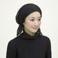 【ブラック】ニットヘアーキャップ  レディース 女性用 春用 夏用 来客 入院 抗がん剤 白髪隠し 涼しい 蒸れにくい 紫外線対策 レース サマーニット