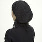 【ダークグレー（ラメ入り）】ニットヘアーキャップ  レディース 女性用 春用 夏用 来客 入院 抗がん剤 白髪隠し 涼しい 蒸れにくい 紫外線対策 レース サマーニット