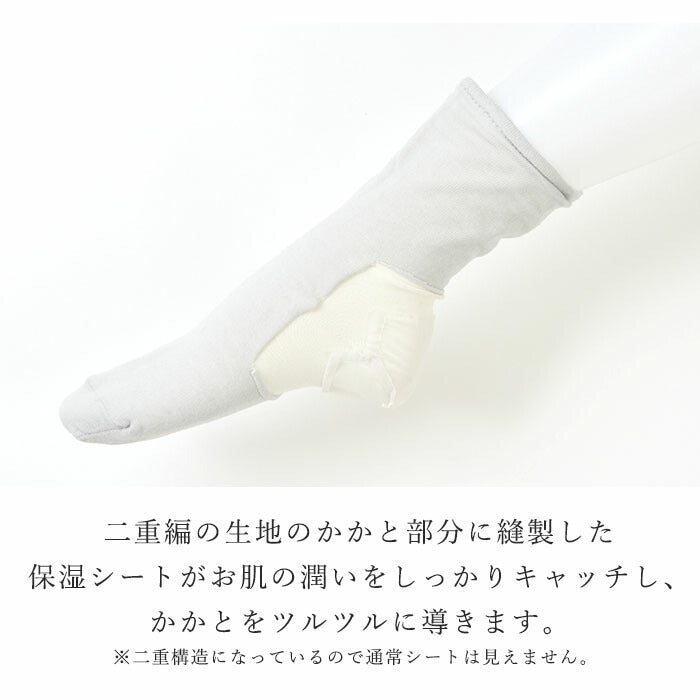 【グレー】かかとケア 角質ケア 靴下 シルク100％ プレミアム フリーサイズ 保湿 ひび割れ 乾燥