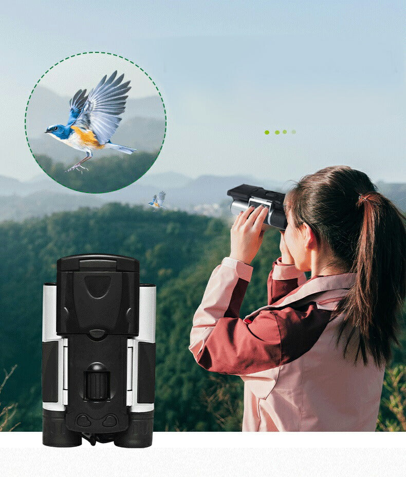 高画質 双眼鏡 液晶パネル付 8倍 10倍 ビデオカメラ 2.5K 小型 高画質 32GB