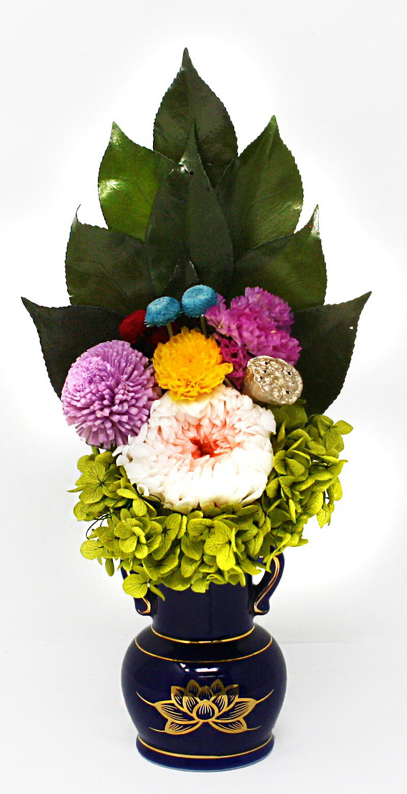 プリザーブド仏花 仏壇 花 ブリザード お供え 花 アレンジ 枯れない 凛 日本製 アジサイ 小菊 仏事 法事 法要