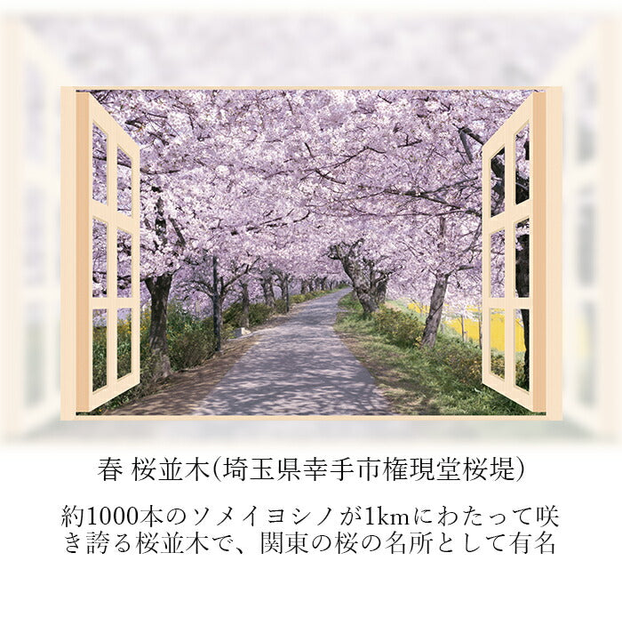 お風呂 浴室 バスルーム ポスター 風景 / 四季彩 日本の四季 4枚セット 52×73cm / 貼り直しOK バスグッズ お風呂グッズ お風呂に張れる壁紙 日本製