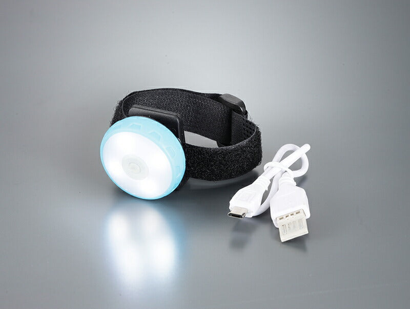 LEDライト 防犯 防災 ヘッドライト 充電式 防水 IPX4 釣り 登山 自転車 バイク ジョギング 犬の散歩 / マルチ丸型LED まるまるライト君
