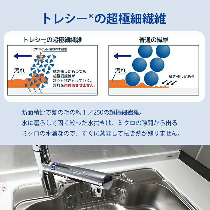 キッチンクロス 万能ふきん ダスター 3枚セット 洗剤不要 水だけ 水垢取り 拭き跡が残らない マイクロファイバー キッチン 洗車 / トレシー家じゅうキレイ 3色組