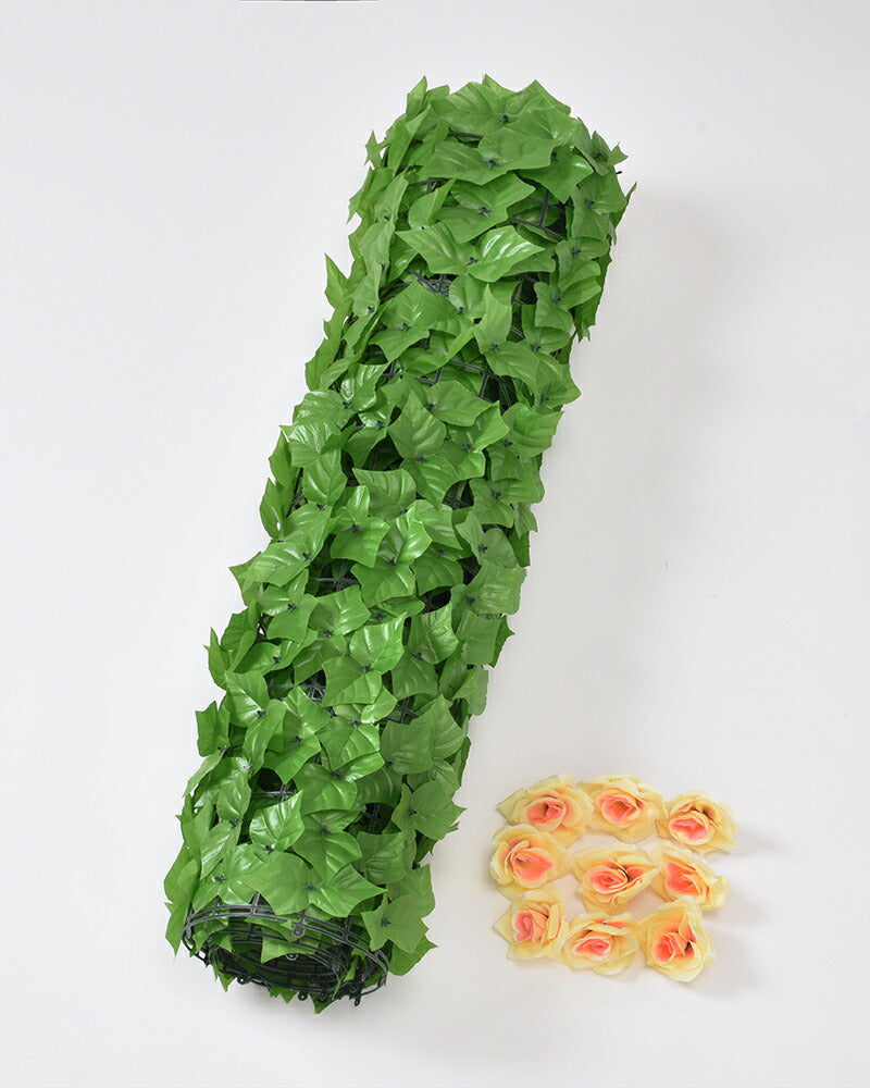 【花有タイプ】グリーンフェンス 1m×3m 目隠し 日除け おしゃれ 花付き 花無し 葉っぱ ベランダ 庭 防犯 侵入防止 / 目隠しグリーンフェンス