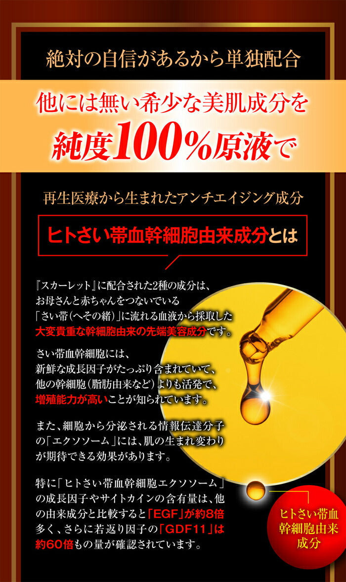 美容液 原液 シミ シワ たるみ エクソソーム エイジングケア化粧品 40代 50代 60代 / プレミアムリバイタリスタ美容液 スカーレット