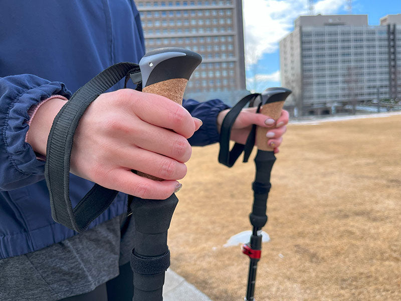 トレッキングポール ウォーキングポール 高齢者 折りたたみ 2本 軽量 丈夫 アルミ / 散歩 ウォーキング 登山 アウトドア ハイキング