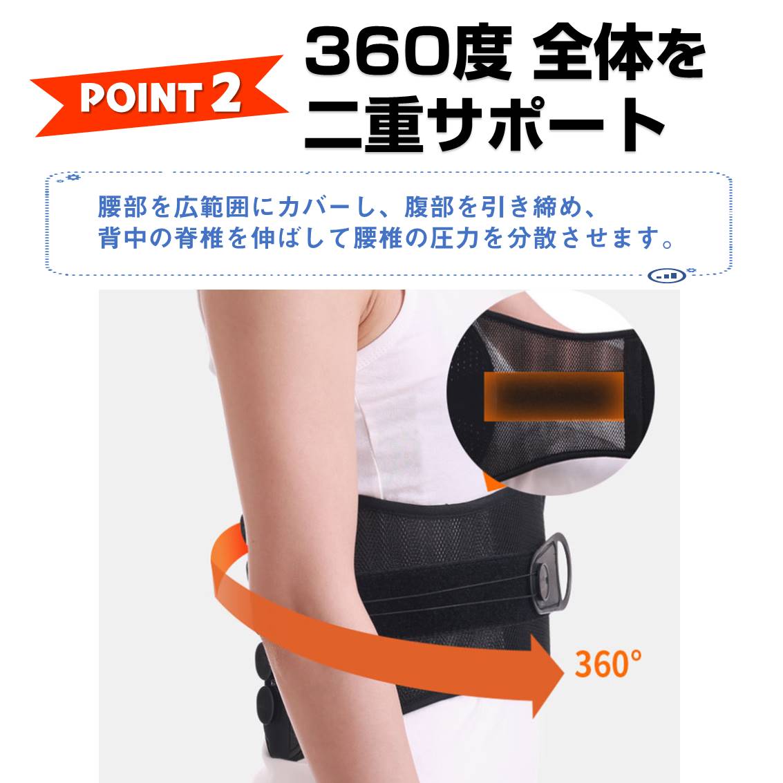 腰サポーター M ローラー付き 腰痛ベルト 骨盤ベルト コルセット 腰椎 骨盤 固定 滑車 メッシュ 通気性あり 男性 女性 猫背 予防 姿勢 矯正 リラックス 健康グッズ