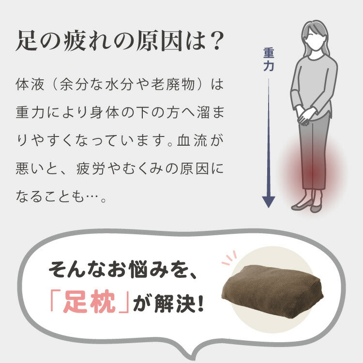 (ダークブラウン)足枕 幅76cm 日本製 帝人クリスター綿1.3kg 洗える 足枕 大きめ 足まくら カバー付き 高品質 むくみ 腰痛 反り腰 枕 ワイド 国産 テイジン TEIJIN 帝人 シンプル 寝具 脚枕 足まくら【送料無料】