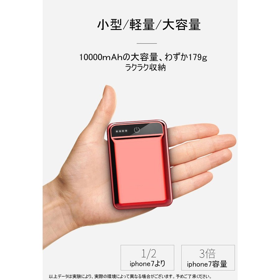 シルバー 10000mAh 大容量 モバイルバッテリー 急速充電 2.1A スマホ充電器 小型 軽量 USB2ポート 2台同時充電可能 LED液晶画面 残量表示 携帯充電器 iphoneX【PL保険】