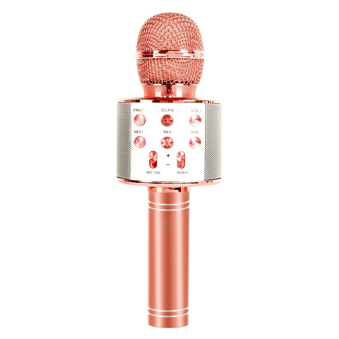 カラオケマイク ローズゴールド ワイヤレスマイク Bluetoothマイク スピーカー付き 高音質 USB充電 録音 ボーカルカット エコー 子供 クリスマス 誕生日 パーティー プレゼント