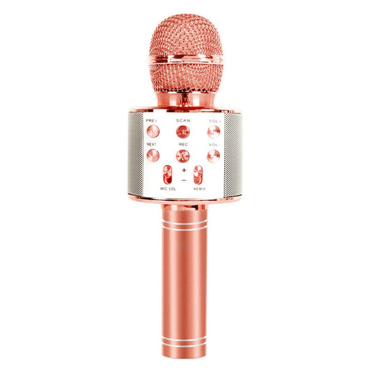 カラオケマイク ローズゴールド ワイヤレスマイク Bluetoothマイク スピーカー付き 高音質 USB充電 録音 ボーカルカット エコー 子供 クリスマス 誕生日 パーティー プレゼント
