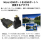 micro HDMItoHDMI 変換アダプタ マイクロHDMIオス⇔標準HDMIメス コネクター V1.4 1080P スマホ タブレットカメラ DV と テレビ モニター プロジェクター