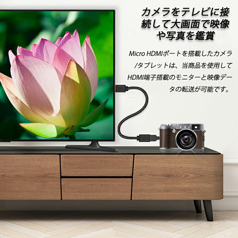 micro HDMItoHDMI 変換アダプタ マイクロHDMIオス⇔標準HDMIメス コネクター V1.4 1080P スマホ タブレットカメラ DV と テレビ モニター プロジェクター