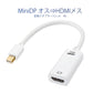 MiniDP to HDMI 変換 アダプター 15cｍ 白色 4K画質 変換ケーブル Mini DisplayPort オス to HDMI メス Thunderbolt MacPC ノートパソコン TV ディスプレイ