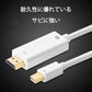 MiniDP to HDMI 4K 変換ケーブル 1.8ｍ 白色 アダプター Mini DisplayPort オス to HDMI オス MacPC ノートパソコン TV ディスプレイ