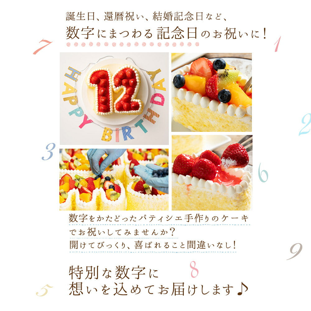 記念の数字をケーキに！ 誕生日ケーキ バースデーケーキ 数字ケーキ [ スイーツ ナンバーケーキ アニバーサリーケーキ 西内花月堂 立体 ケーキ 記念日 パーティー 誕生日 かわいい びっくり ギフト ]
