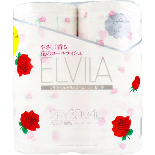トイレットペーパー 四国特紙 ELVILA バラの香り ダブル30m 4ロールＸ12パック