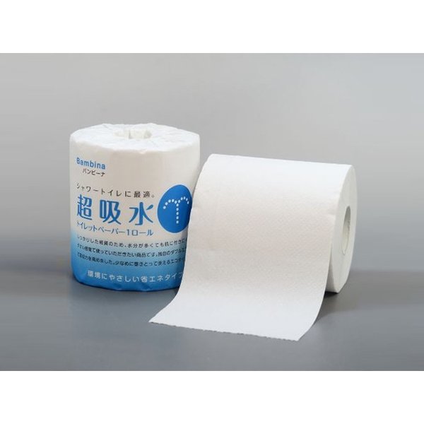温水便座用トイレットペーパー 林製紙 超吸水1R ダブル27.5m 個包装100個