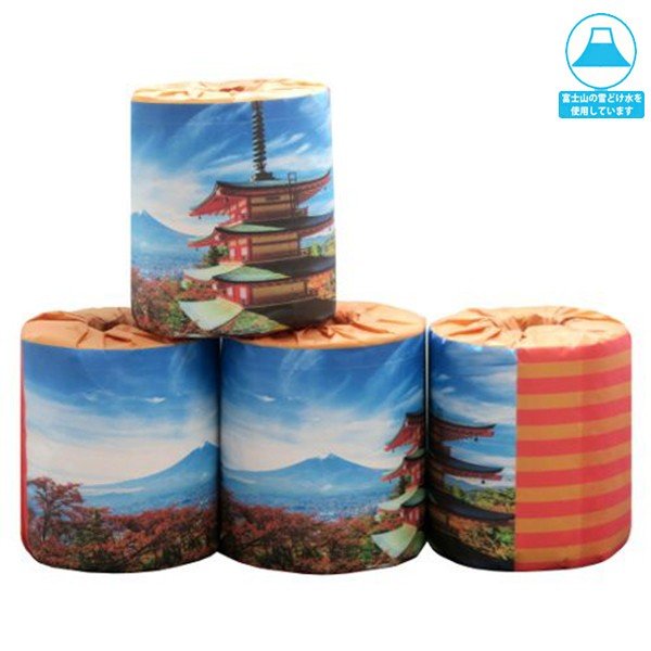 トイレットペーパー 富士山と五重塔 ダブル30m 個包装50個