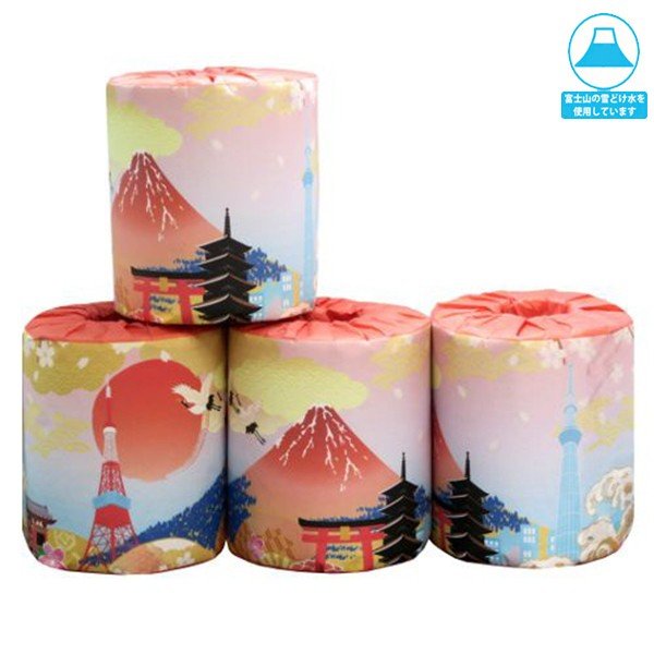 トイレットペーパー 富士山 赤富士 ダブル30m 個包装100個
