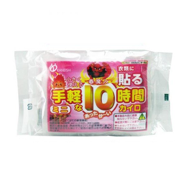 使い捨てカイロ カネイシ NEW春魔人 衣類に貼るカイロ ミニ 10時間用 10枚入Ｘ48パック