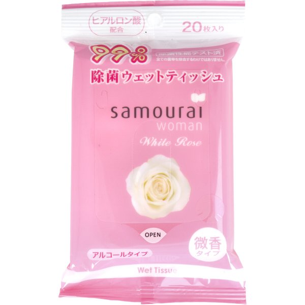 除菌ウェットティッシュ SPR サムライウーマン ホワイトローズの香り アルコールタイプ 20枚入りＸ10パック