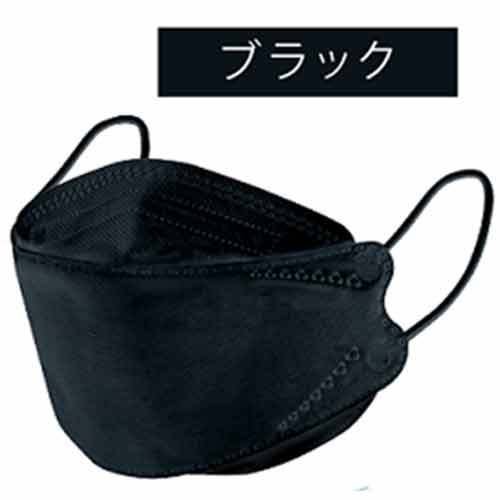 4層不織布マスク 3D立体構造 男女兼用 ふつうサイズ 個包装 ブラック 30枚入X3箱 KI1549-1