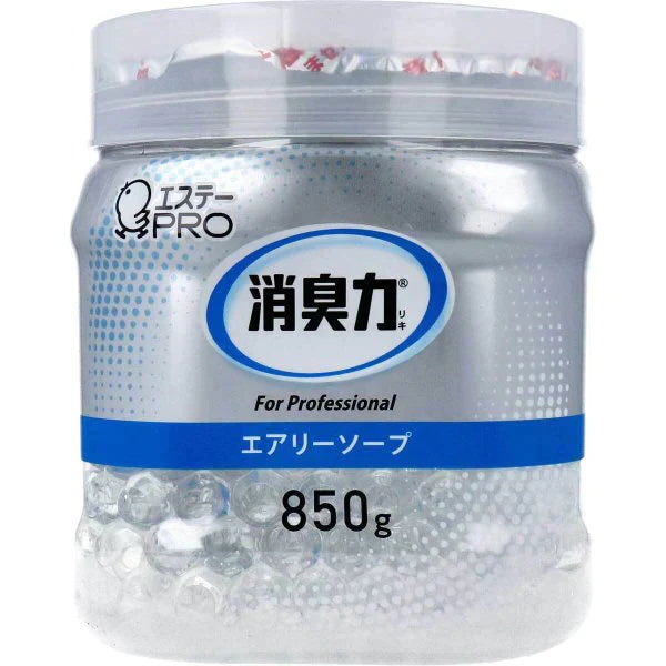 業務用消臭剤 エステー 消臭力 ビーズタイプ 大容量 室内・トイレ用 エアリーソープの香り 本体 850g X4個 KI1641