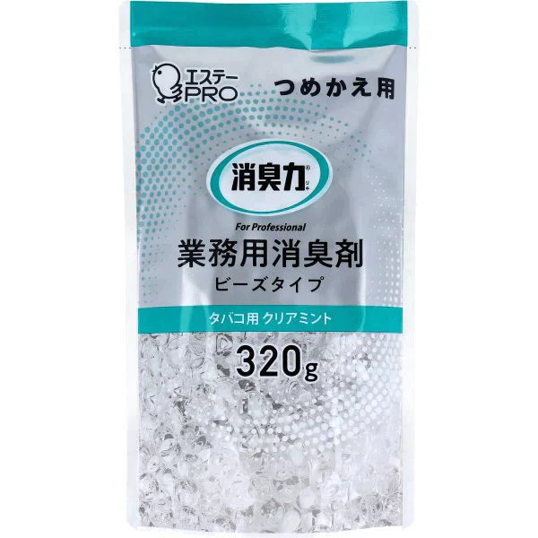 業務用消臭剤 エステー 消臭力 ビーズタイプ タバコ用 クリアミントの香り 詰替用 320g X5パック KI1646