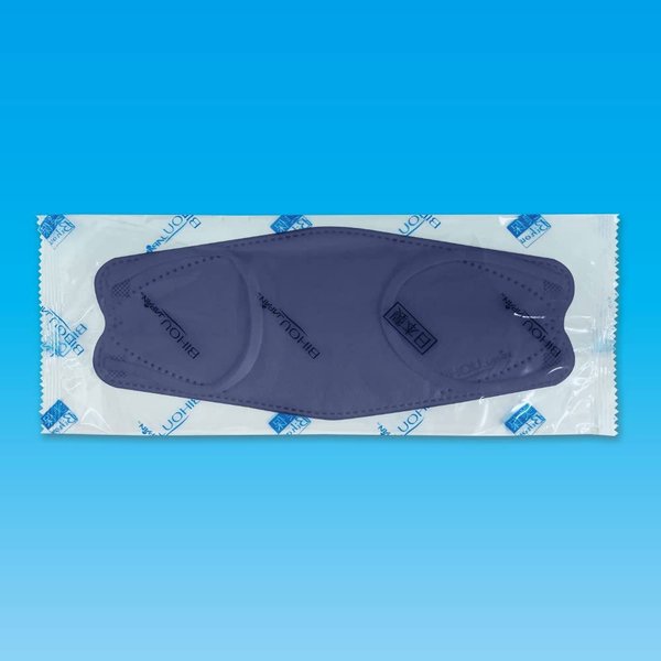 日本製4層不織布マスク エスパック やさしいマスク 3D立体型 標準サイズ ライトネイビー 個包装 5枚入り X6パック