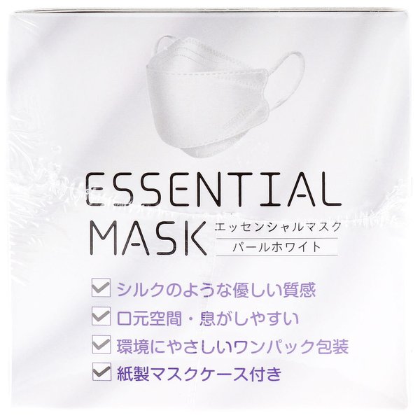 不織布マスク ヨコイ さらふわ エッセンシャルマスク パールホワイト 紙製マスクケース付き 30枚入り X6箱
