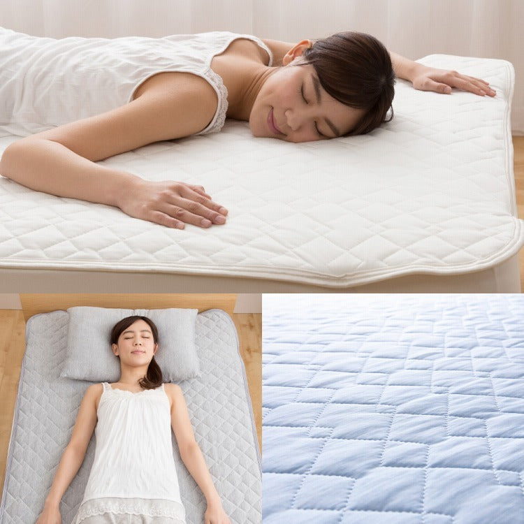 (ホワイト)強力接触冷感 敷きパッド Q-MAX0.5 クイーン 160×200cm リバーシブル 洗える 冷感マット 夏用 清潔 ナイロン 抗菌 防臭 冷却 冷感 省エネ エコ 節電 ひんやり クール 丸洗い 寝具 ウォッシャブル(代引不可)【送料無料】