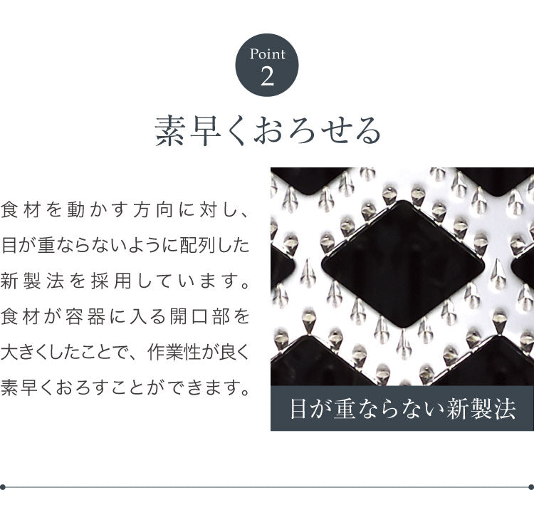 楽楽おろしてみま専科 極み 日本製 燕三条 ふわふわ大根おろし器 ステンレス製おろし金 ハンドル付き 大根おろし 本目立て おろし器 おろし金 グレーター アーネスト A-76912【送料無料】