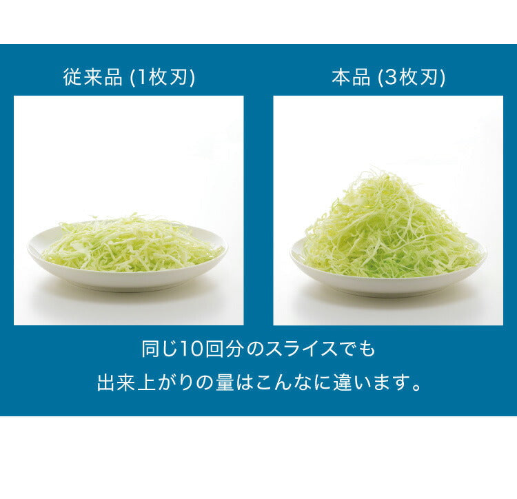 日本製 燕三条 スライサー 3倍速!トリプルウェーブ 3枚刃 波刃 キャベツ用スライサー 千切り 時短調理 野菜スライサー アーネスト【送料無料】